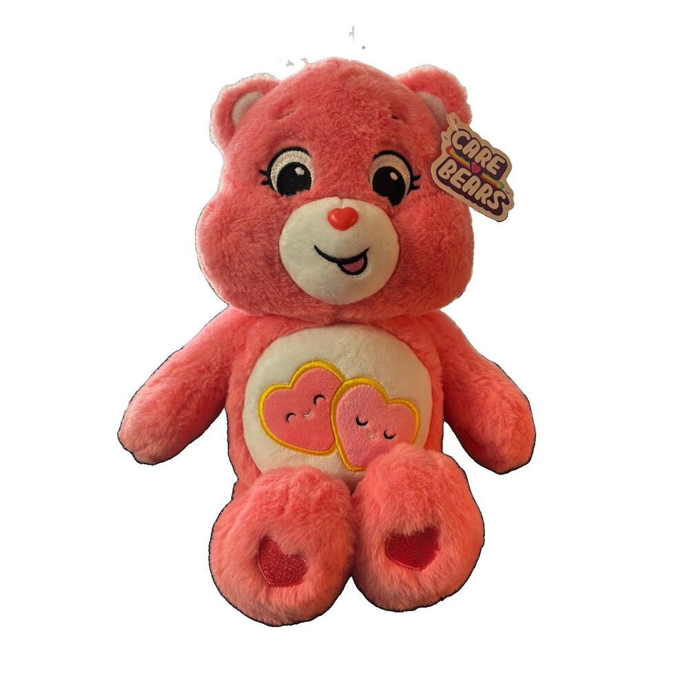 Vintage Care Bears Pink LOVE-A-LOT BEAR 13" STUFFED ANIMAL NEW 2002 NOS